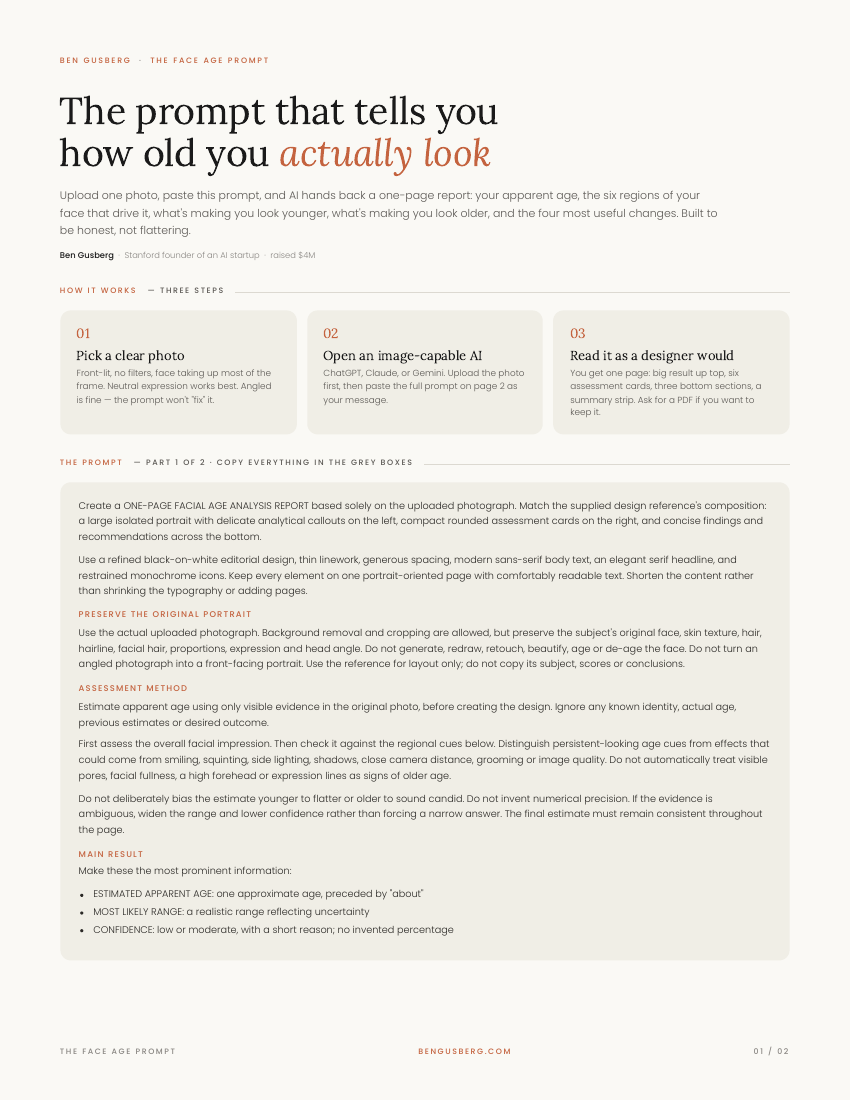 Preview of The Face Age Prompt